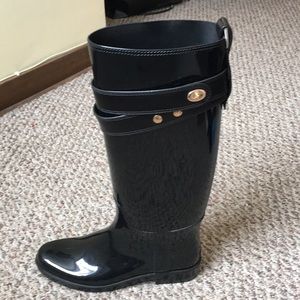 Black coach rain boots